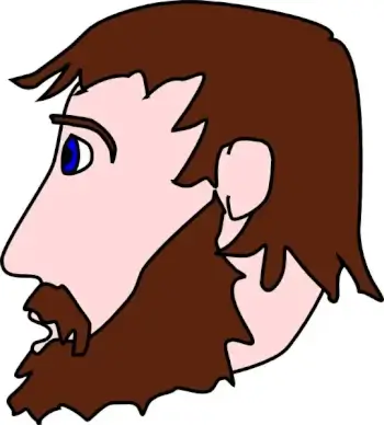 Man Head Side Beard Mustache clip art