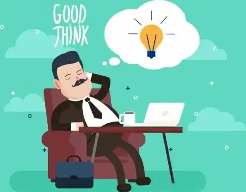 manager work background businessman lightbulb icons cartoon design