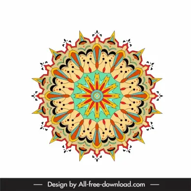 mandala buddhism icon colorful symmetric illusion circle shape design