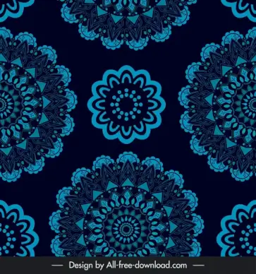 mandala buddhism pattern template dark repeating floral decor