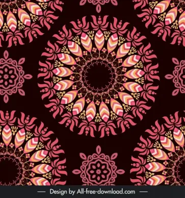   mandala floral pattern template symmetrical retro design