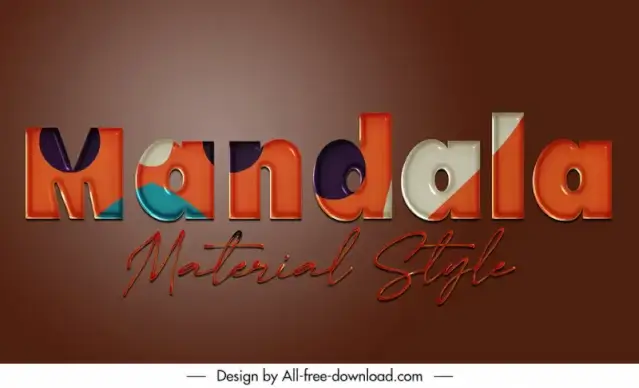 mandala material style backdrop template elegant shiny texts decor