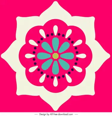 mandala pattern template flat classical symmetric floral sketch