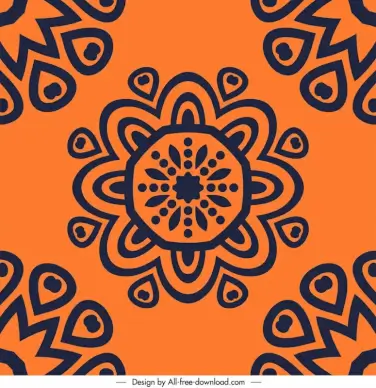 mandala pattern template flat vintage symmetric repeating handdrawn design