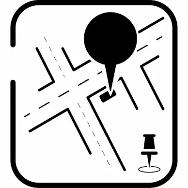 map marker alt sign icon flat black white road speech bubble pin sketch