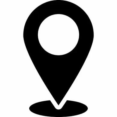 map pin sign icon flat silhouette contrast rounded shape