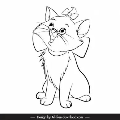 marie kitty icon cute handdrawn cartoon sketch
