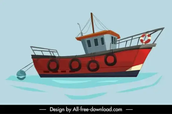 maritime painting classic fishing boat sketch