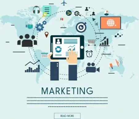 marketing concept banner webpage style circle connection