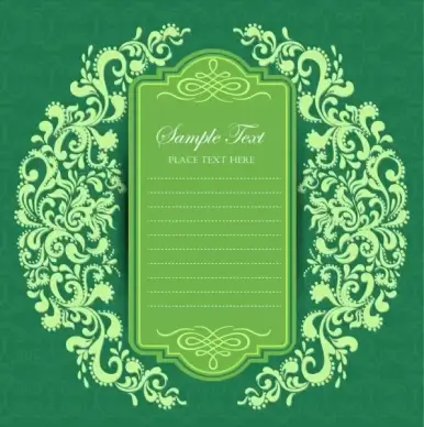 marriage decorative template green classical pattern
