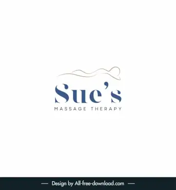 massage therapy logo typo template elegant texts curves sketch