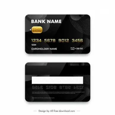 master card template elegant dark 