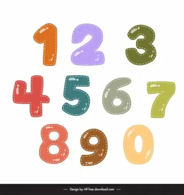 math number design elements classic stitch decor