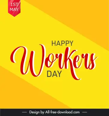 may day international workers day banner flat bright calligraphic texts decor