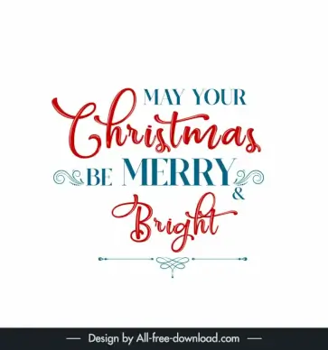 may your christmas be merry and bright quotation banner template elegant flat calligraphy design 