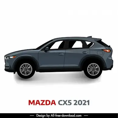 mazda cx5 2021 car model advertising template modern side view outline