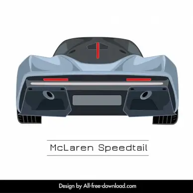 mclaren speedtail car model icon modern symmetric back view design 