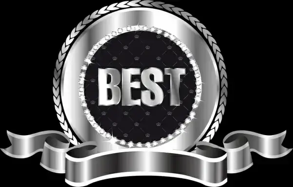 medal template 3d silver design shiny luxury decor