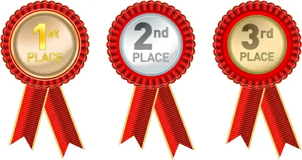 medals decoration illustration with red hem design