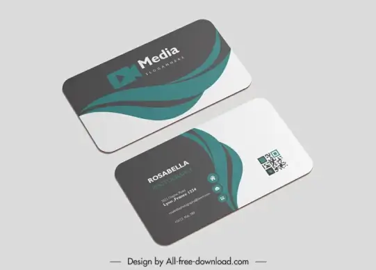 media studio card template eleagant flat curves camera decor