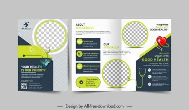 medical brochure template elegant checkered circles medical elements