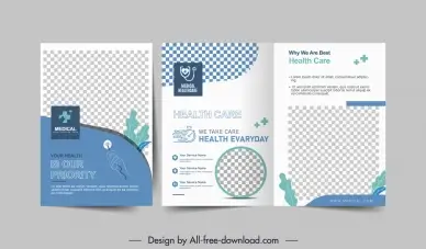 medical brochure template elegant checkered leaves decor