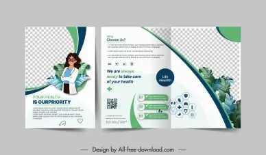 medical brochure template elegant doctor checkered curves decor