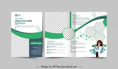 medical brochure template elegant modern checkered geometry