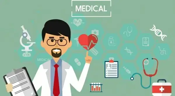 medical design elements doctor icon various symbols decor