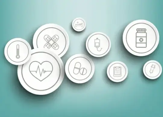 medical design elements flat circles decoration