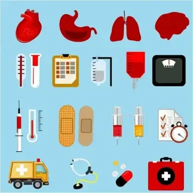medical icons set