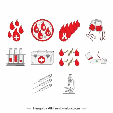 medical icons sets flat symbols sketch