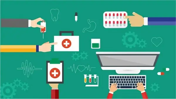 medical icons sets vector illustration in colored style