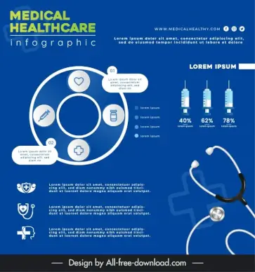 medical infographic poster template elegant modern medical elements