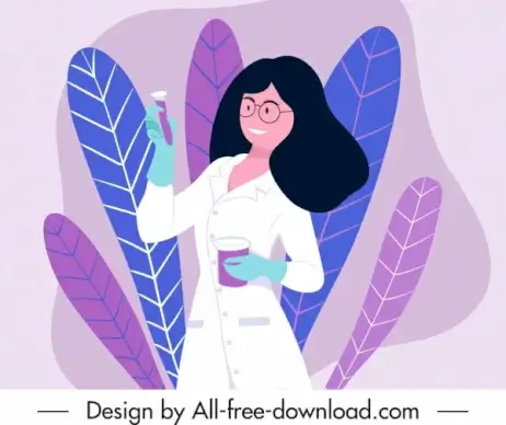 medical work painting scientist lab tool sketch