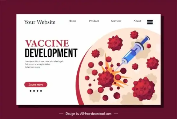 medicine web site banner viruses injection needle sketch