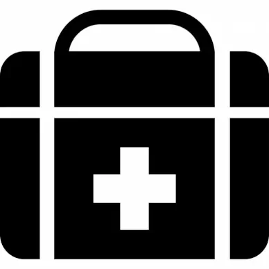 medkit sign icon flat black white contrast symmetric outline