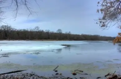 melting lake on the great river trail wisconsin