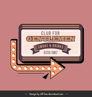men club sign template elegant classic board arrow