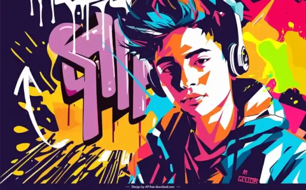 men lifestyle painting dynamic grunge graffiti art