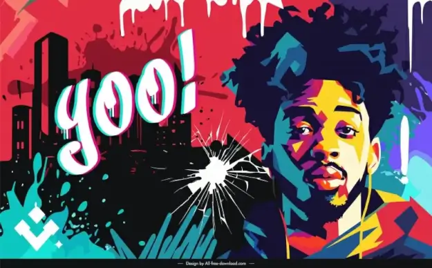 men lifestyle painting dynamic silhouette grunge graffiti  