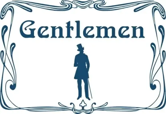 Men toilet door sign