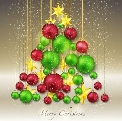 merry christmas ball tree decor