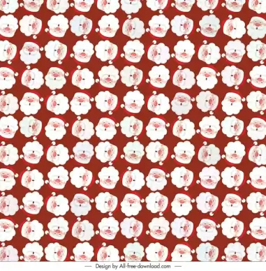 merry christmas pattern template classical santa claus faces