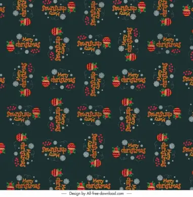 merry christmas pattern template flat dark classic christmas elements