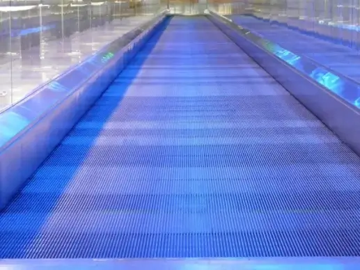 metal segments moving walkway roller platform