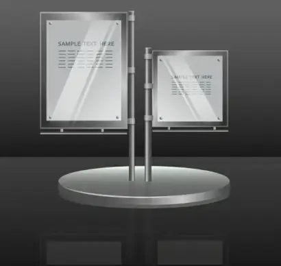 metal signboard sketch 3d shiny decoration