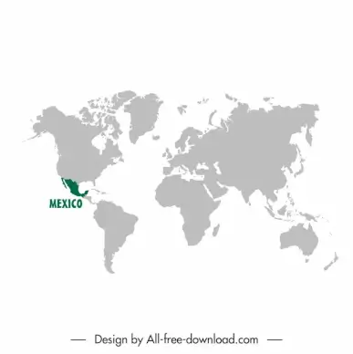 mexico map backdrop template flat silhouettes continental sketch 