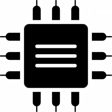 microchip sign icon flat silhouette sketch