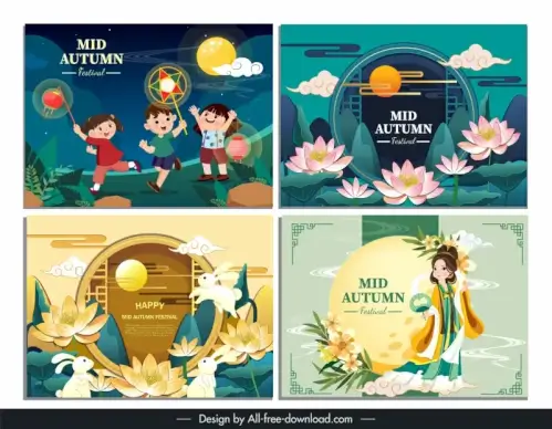 mid autumn backdrop template collections cute design 